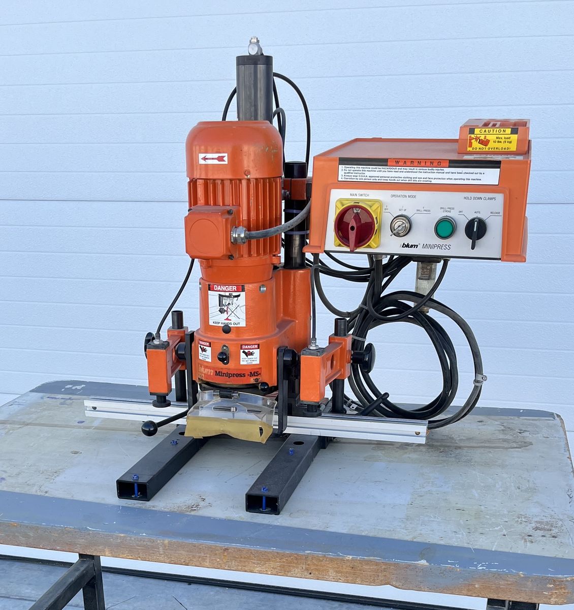 Blum Mini Press, Hinge Insertion, Boring Machine