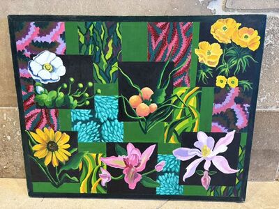 Original Painting Of Flowers Canvas Local Artist