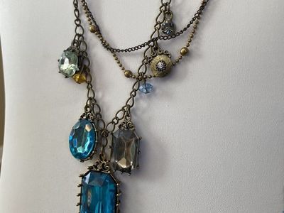 NEW - Gorgeous Gems Layered Necklace- Asymmetrical Shorter Layers Add Extra Interest- See Photos