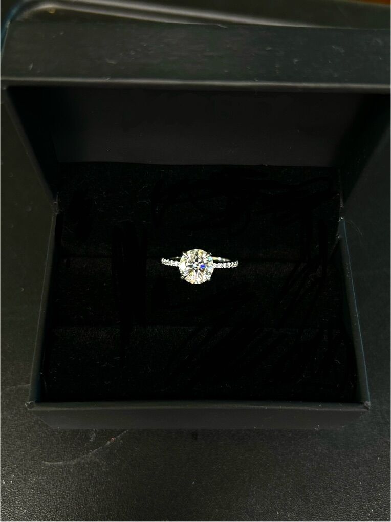 10K White Gold Moissanite Engagement Ring