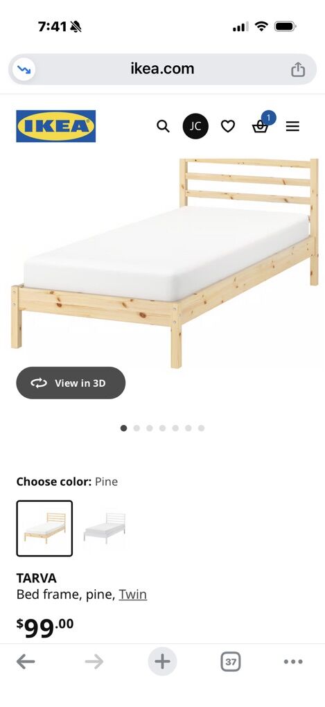 Tarva Twin Bed Frame With Slats