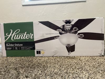 Hunter Builder Deluxe 52-Inch Ceiling Fan - Brushed Nickel (New)