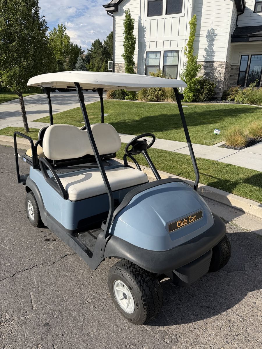 Club Car Golf Cart - Light Blue 4-Seater with Canopy
