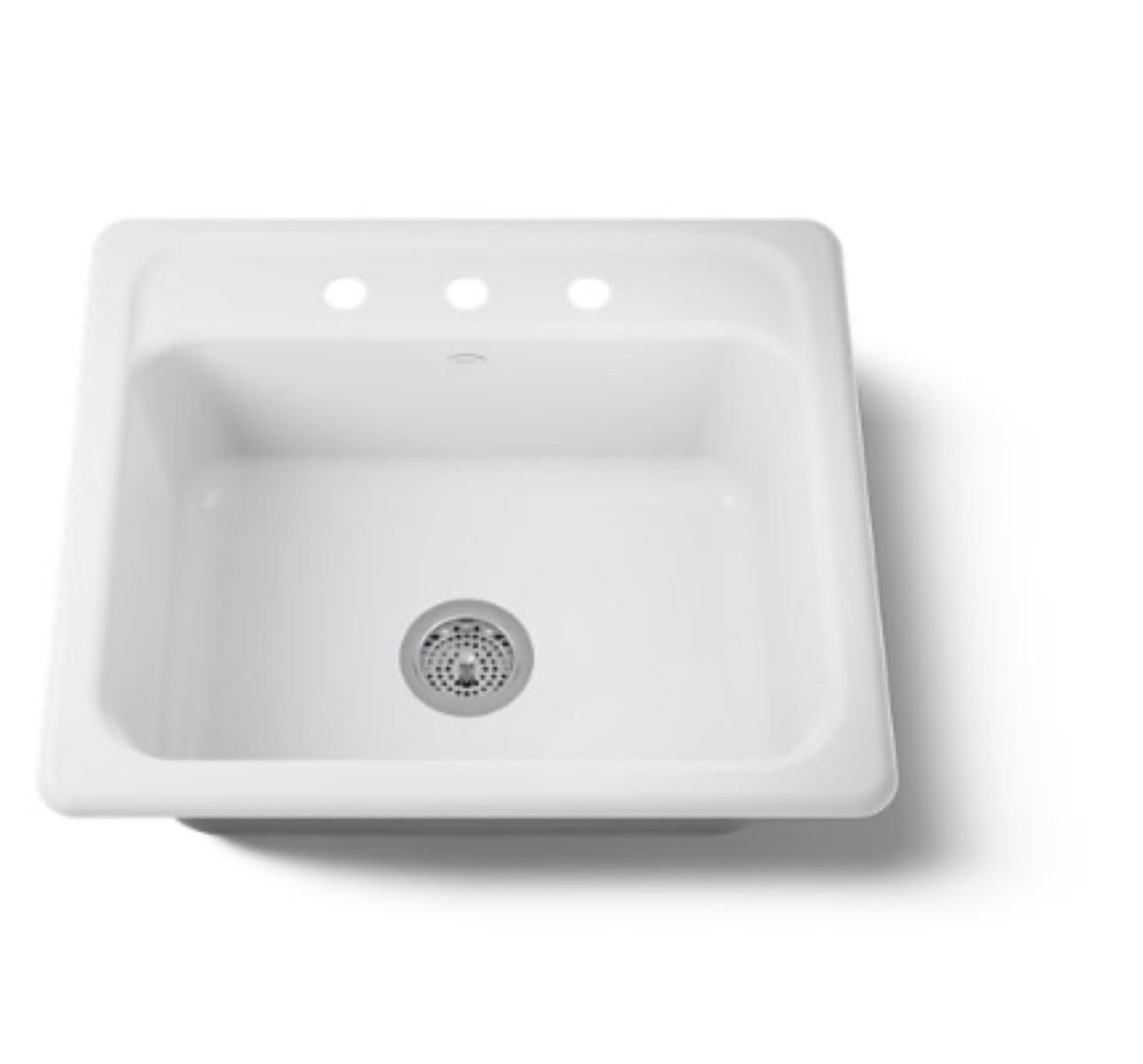 Kohler 5964-3-0 Mayfield™ 25" top-mount single-bowl kitchen sink, White