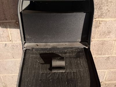 Large locking mailbox with post.