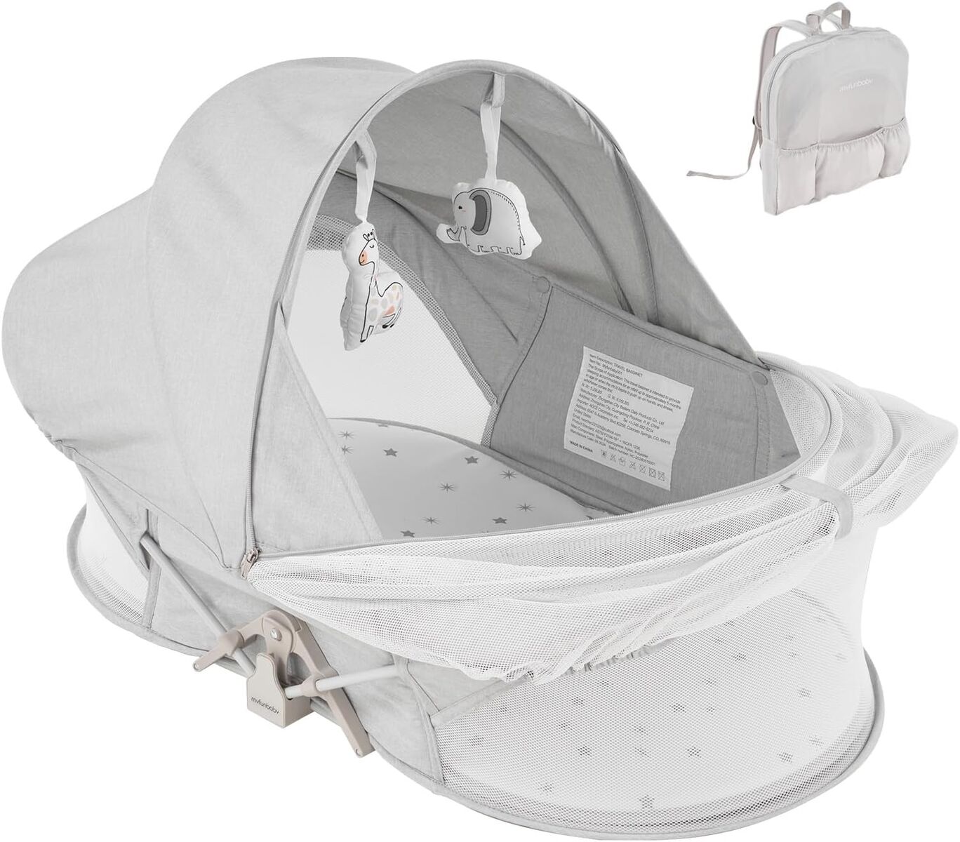 My Fun Baby Travel Bassinet with Backpack Carrying Case, Item #Myfunbaby001