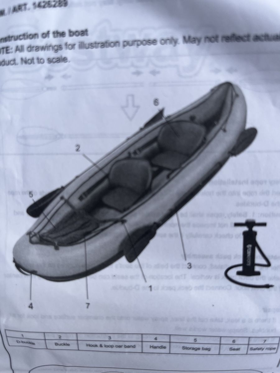 Tobin Sports Wavebreak Inflatable 2-Person Kayak Set with Oars & Pump - NEW