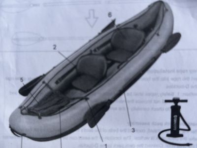 Tobin Sports Wavebreak Inflatable 2-Person Kayak Set with Oars & Pump - NEW