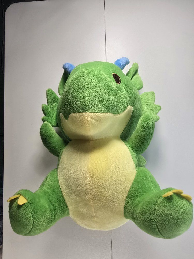 Cute Green & Yellow Dragon Plush Stuffed Animal Toy From Round 1