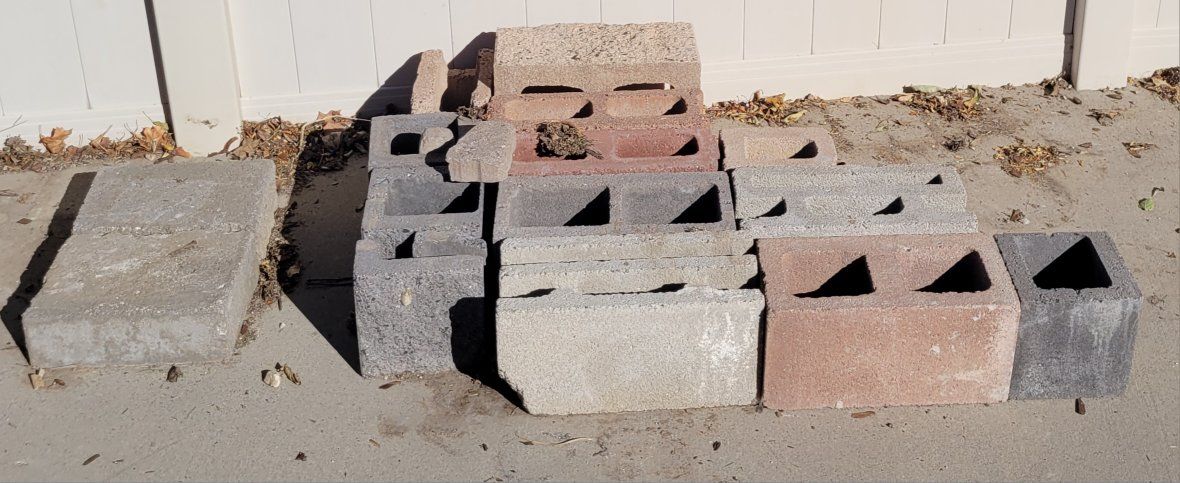 retaining wall/cinder blocks all for $30