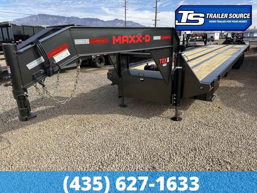 8.5x40 Maxx-D TDX Gooseneck Full Tilt Trailer - 30K GVWR 15K Axles, Hydraulic Jack(s), Winch Package