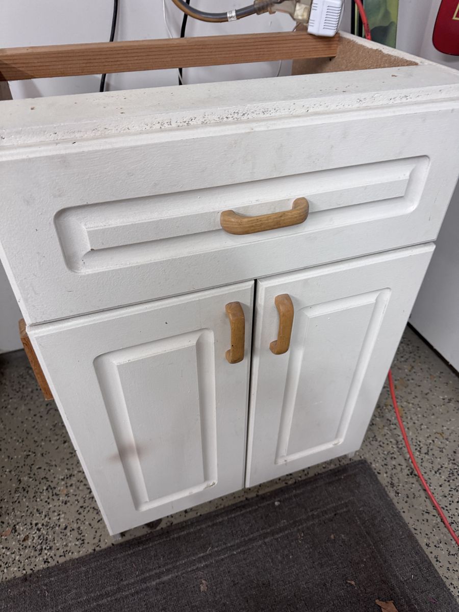 Free Shelving and Kitchen Base Cabinets with Countertop - Various Sizes and Finishes