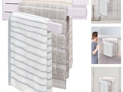 Multi-Bar Magnetic Towel Rack - ABS Plastic - 9.84" Length - For Kitchen & Bath