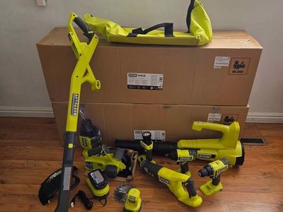 RYOBI ONE+ 18V Cordless 9-Tool Combo Kit with 1.5 Ah Battery, 4.0 Ah Battery, Charger, and Tool Bag