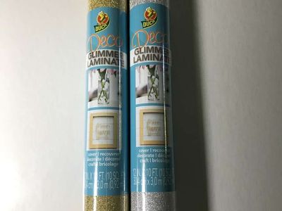 PICK Duck Deco Glimmer Laminate Gold or Silver 12in x 10ft, New or Duck Clear Laminate