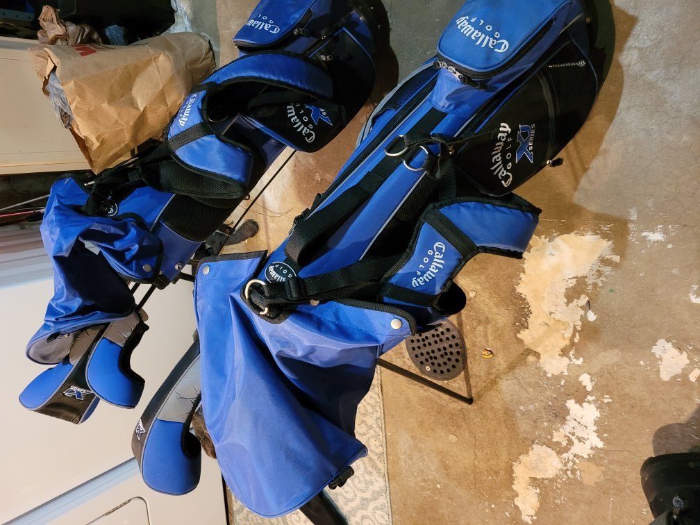2 sets of kids Callaway golf clubs