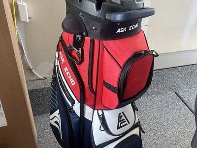 ASK ECHO Red/Navy/White Golf Cart Bag with 14-Way Divider Top