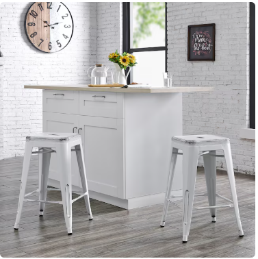 New - AC Pacific Distressed, Matte White+Brushed Black, Set of 2