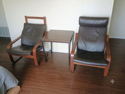 IKEA chairs set comes with coffee table.