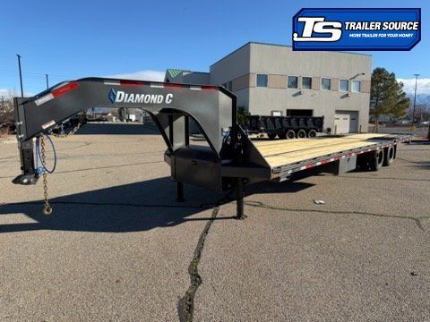 8.5x35 Diamond C FMAX-HDT 212 Gooseneck Hydraulic Dovetail Equipment Trailer - 25.9K GVWR Hydraulic Jack(s)