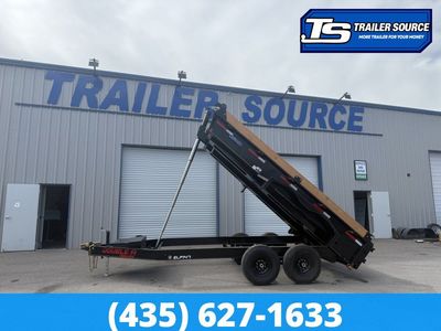 Double A Excel Series ELP 7x14 ft Dump Trailer 20" Sides 15.4K GVWR I-Beam Frame, Telescopic, Wireles Remote