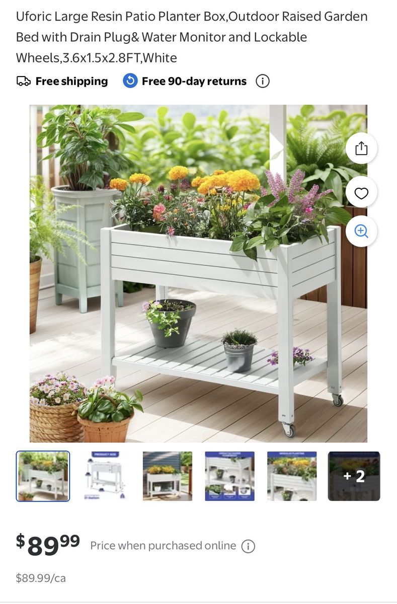 Raised Garden Bed Planter with Wheels – New