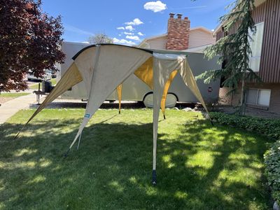 Vintage Springbar Leisure Super Port Canvas Awning Shade Canopy