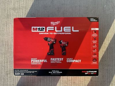 Milwaukee M12 FUEL 3497-22 2-Tool Combo Kit - 1/2" Hammer Drill & 1/4" Hex Impact Driver