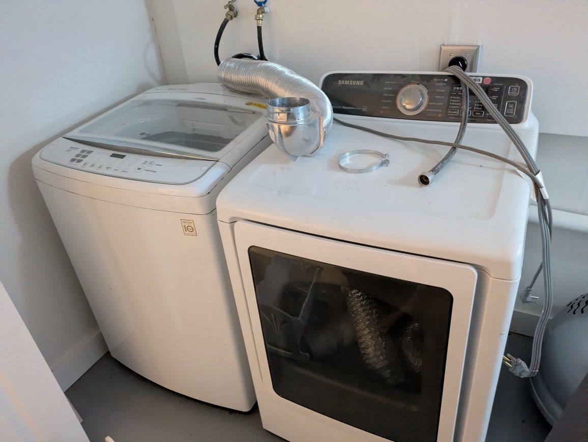 Washer and Dryer Set
LG Smart Drum Direct Drive Washer & Samsung Multisensor Dryer Set - White