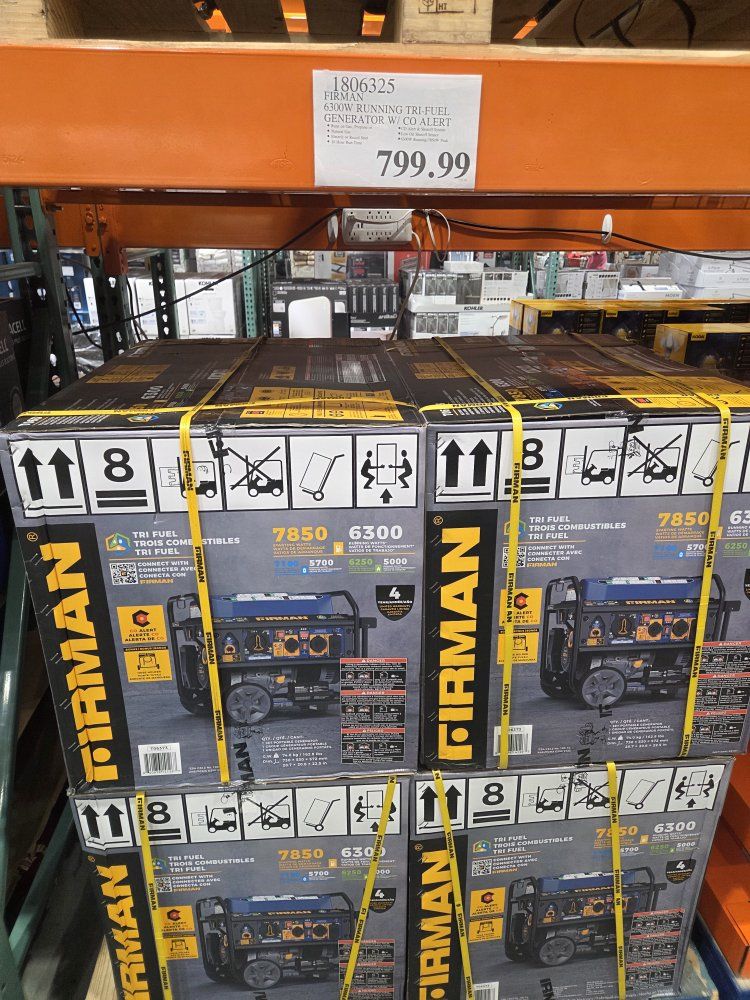 Firman T06373 Tri-Fuel Portable Generator 7850W 322cc Electric Start