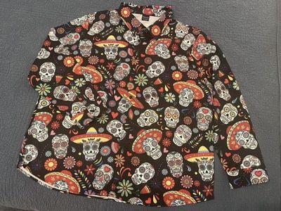 2X Men’s Halloween Day of the Dead Sugar Skull Shirt