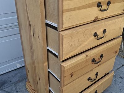 hardwood natural 5 drawers dresser/DI
