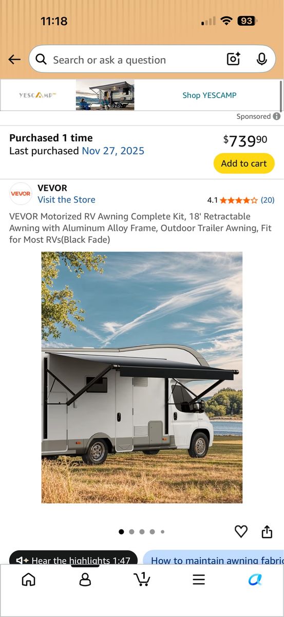 Electric RV Awning