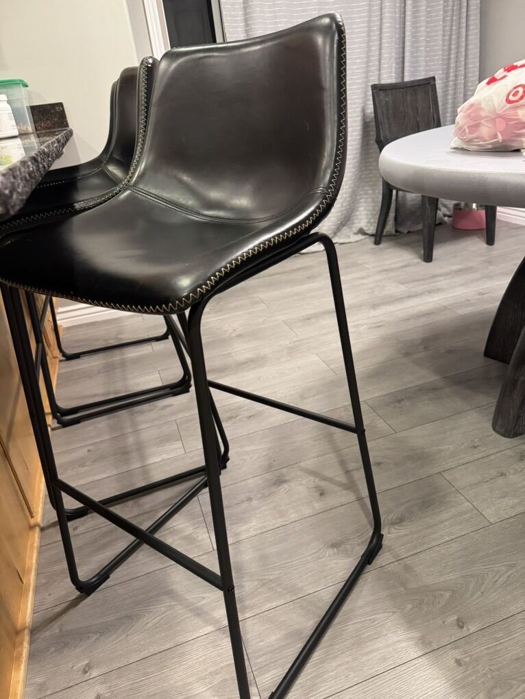 Modern Black Bar Stools – Set of 3 – Living Spaces