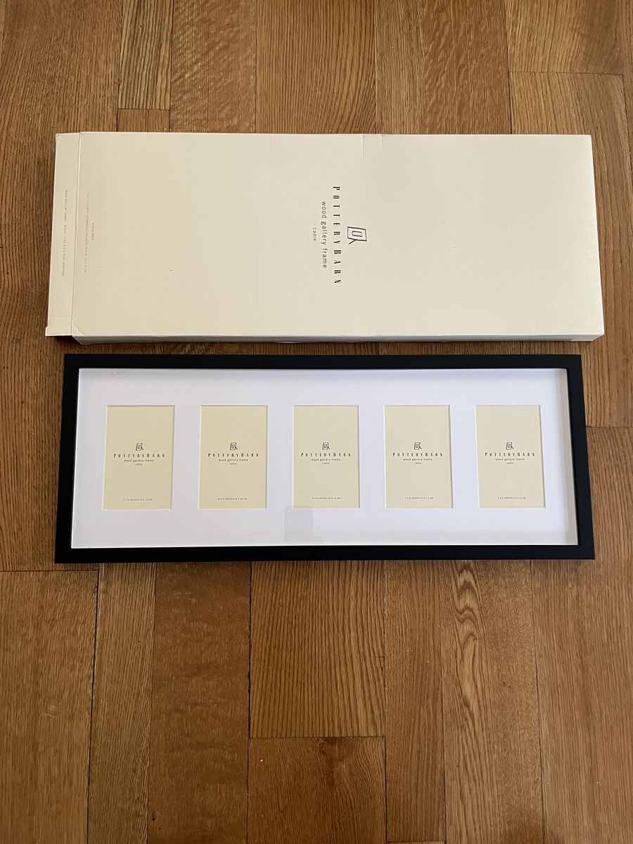 New in box, Pottery Barn, black, 5 photo (4x6)  frame.