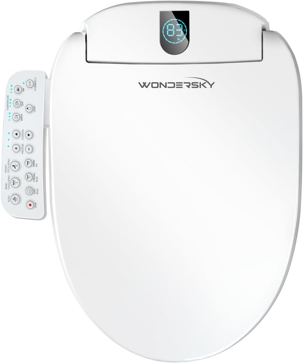 NEW Elongated Bidet Toilet Seat, Smart Heated Toilet Seat with Warm Water and Dryer