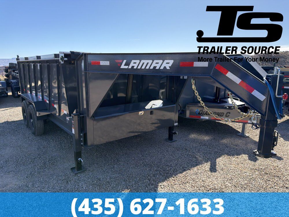 7x14 Lamar DT Dump Trailer - 48" Sides - 14K GVWR - 7 Gauge Floor, Telescopic