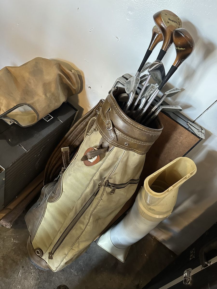 Vintage MacGregor Golf Clubs Set With Bag Woods Irons