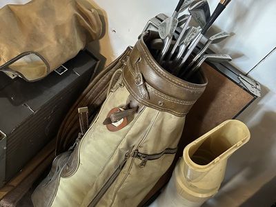 Vintage MacGregor Golf Clubs Set With Bag Woods Irons