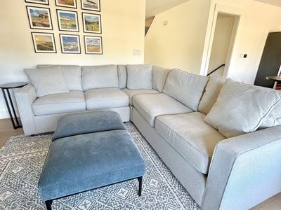 Modern Light Gray Fabric L Sectional Sofa