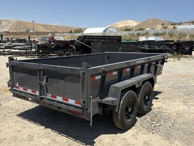 7x12 Lamar DL Dump Trailer - 24" Sides - 15.7K GVWR - 7 Gauge Floor, Scissor Hoist
