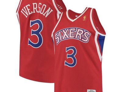 Allen Iverson #3 | L & XL | Philadelphia 76ers 1996/97 - Swingman Jersey - Red | MOJ047