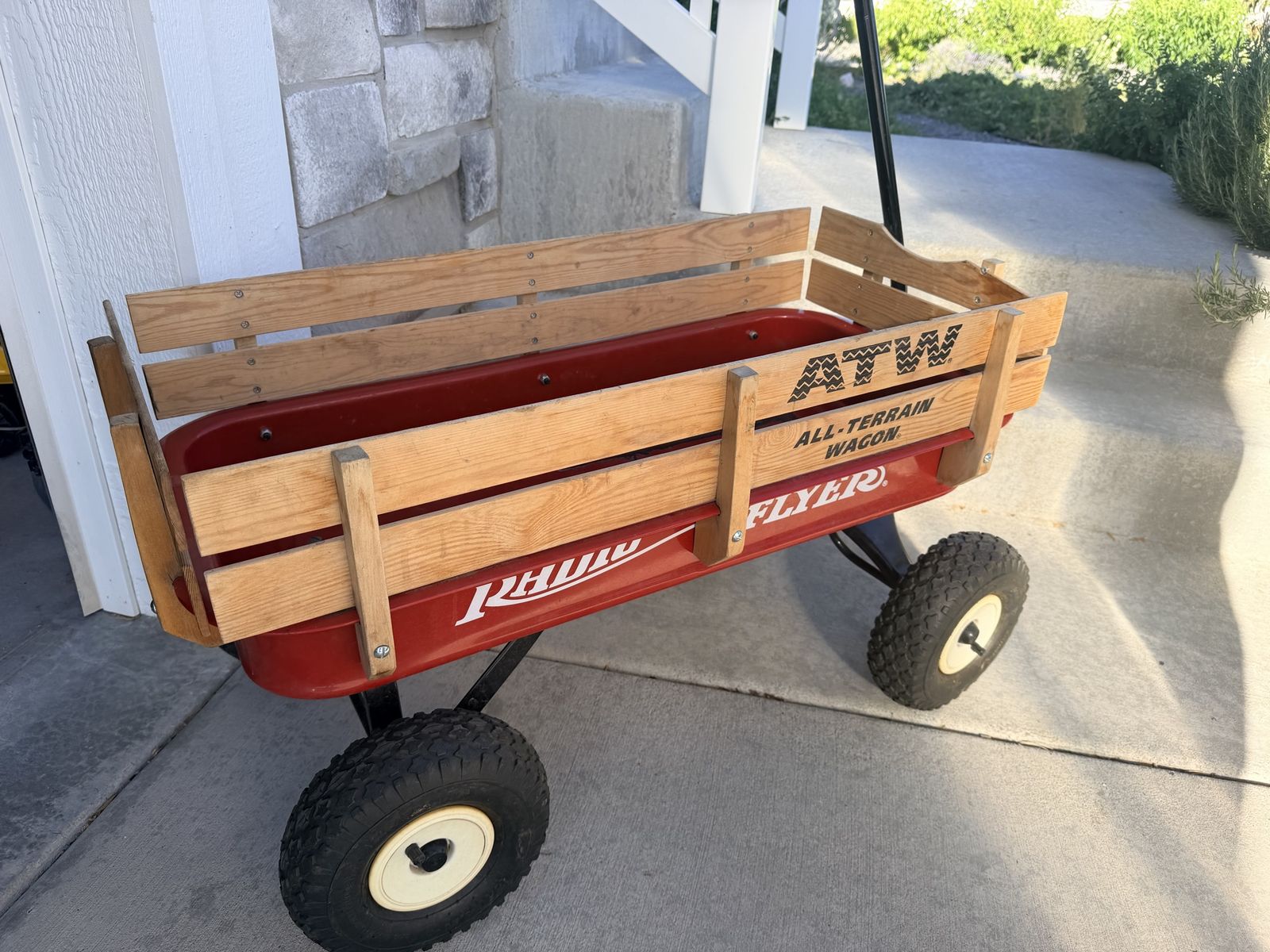 Radio Flyer ATW All-Terrain Wagon with Wood Sides - Classic Red & Wood, Durable Wheels