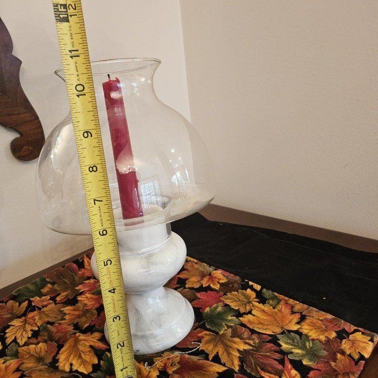 Set of 12 marble and glass centerpieces