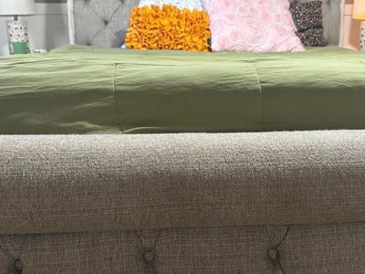 king sled bed grey/white