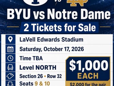 2 BYU vs Notre Dame Tickets - October 17, 2026 - Section 26 Row 32