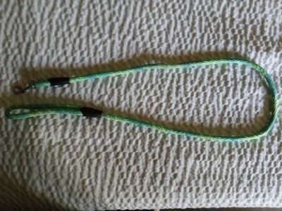 Green & Yellow Braided Dog Leash - Durable Pet Leash with Metal Clip