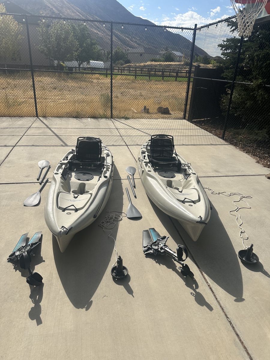 2 Hobie Mirage-drive Outback Kayaks for sale.