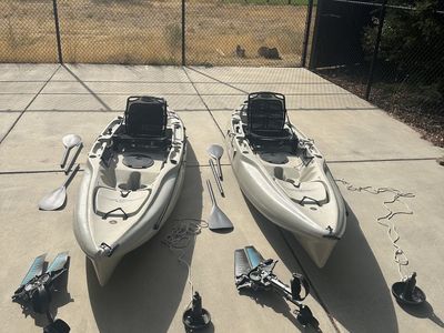 2 Hobie Mirage-drive Outback Kayaks for sale.