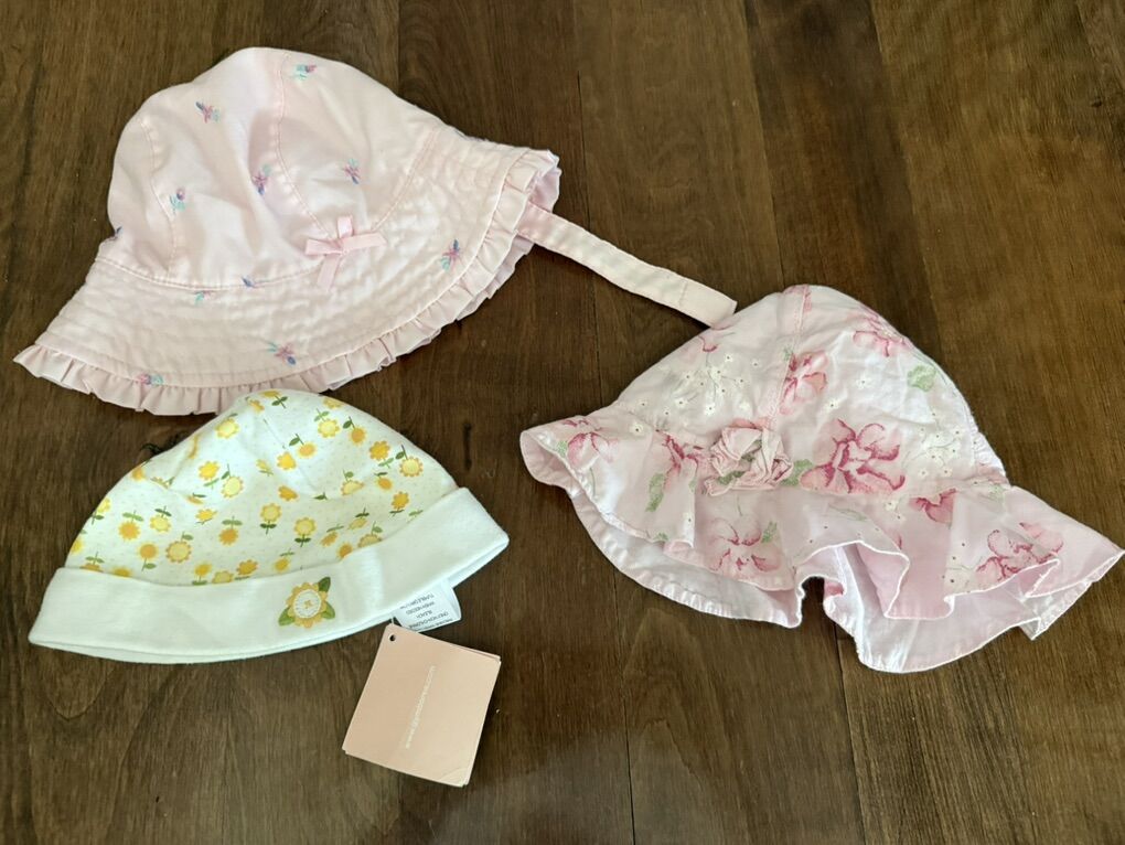 Set Of 3 New Baby Sun Hats $15 All